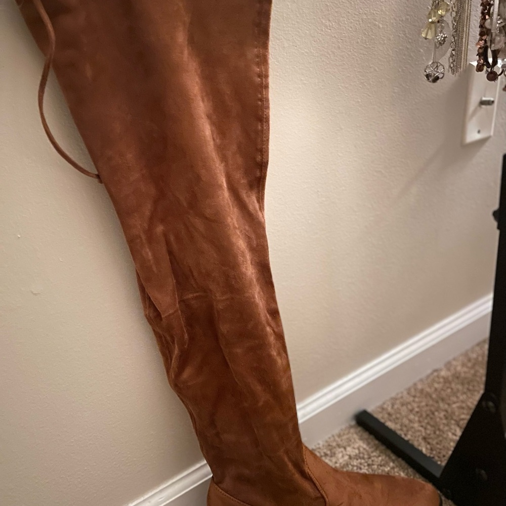 Over the knee boot!! Suede Cognac!!